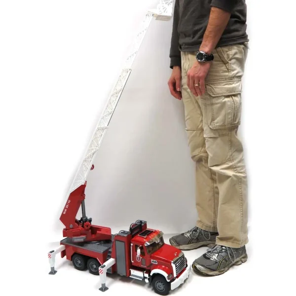 Outback Toys Emergency Vehicles<1/16th Mack Granite Fire Engine w/ Extendable Ladder & Hard Hat by Bruder