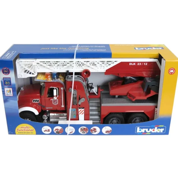 Outback Toys Emergency Vehicles<1/16th Mack Granite Fire Engine w/ Extendable Ladder & Hard Hat by Bruder