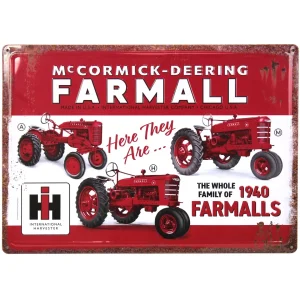 Outback Toys Branded Signs<The Whole Family of 1940 Farmalls Tin Sign, 17in x 12in