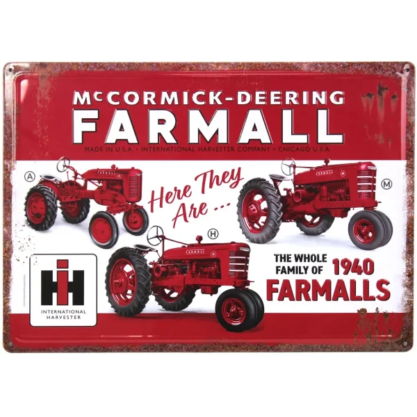 Outback Toys Branded Signs<The Whole Family of 1940 Farmalls Tin Sign, 17in x 12in