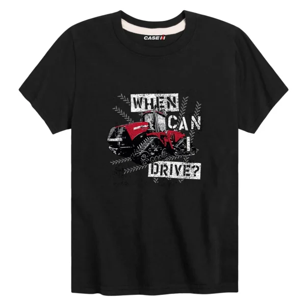 Outback Toys Case Ih & Ji Case<Toddler Case IH Quadtrac "When Can I Drive?" Black Short Sleeve T-Shirt