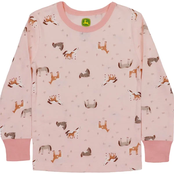 Outback Toys John Deere<Toddler John Deere Horse Pasture Pink Long Sleeve Pajama Set