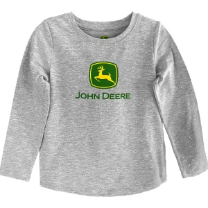 Outback Toys John Deere<Toddler John Deere Logo Girls Gray Long Sleeve Shirt
