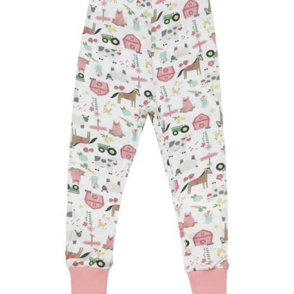 Outback Toys John Deere<Toddler John Deere White & Pink Farm Elements Short Sleeve Pajama Set