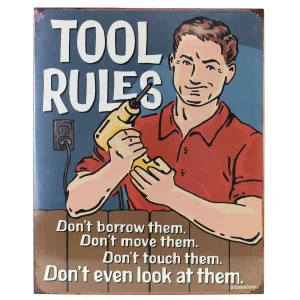 Outback Toys Branded Signs<Tool Rules 12in x 18in Metal Tin Sign