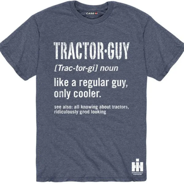 Outback Toys Ih Farmall<Tractor Guy: Like a Regular Guy, Only Cooler IH Heather Blue Short Sleeve Shirt