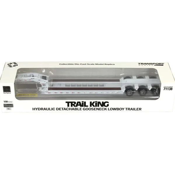 Manufacturer_Diecast Masters Lowboys & Flatbeds<1/50 Trail King TK120 HDG Lowboy Trailer (White Regular Version)