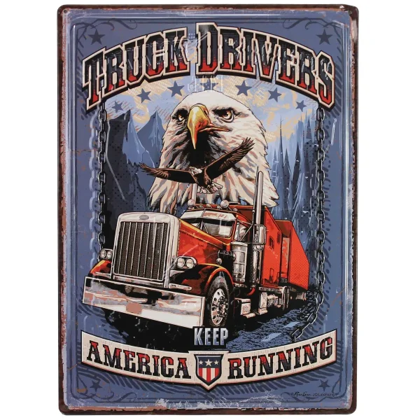 Outback Toys Farm Art & DéCor<Truck Drivers Keep America Running 12in x 17in Tin Sign