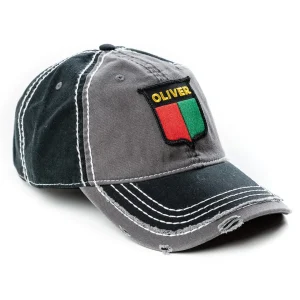 Outback Toys Agco, Allis, Massey & More<Vintage Oliver Logo Gray and Black Distressed Hat