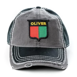 Outback Toys Agco, Allis, Massey & More<Vintage Oliver Logo Gray and Black Distressed Hat