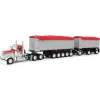 Manufacturer_DCP by First Gear Dump Trucks<1/64 Viper Red/Silver Kenworth W900L with 31ft & 20ft End Dump Trailers, DCP by First Gear