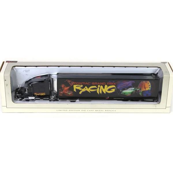 Manufacturer_SpecCast Box Trucks & Trailers<1/64 Volvo VNL 770 Semi with Pontiac Grand Prix Racing Box Trailer