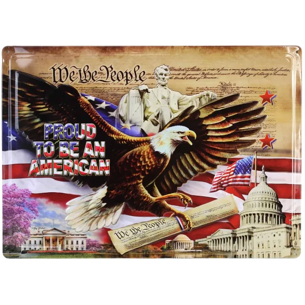 Outback Toys Farm Art & DéCor<We the People, Proud to Be an American 17in x 12in Tin Sign