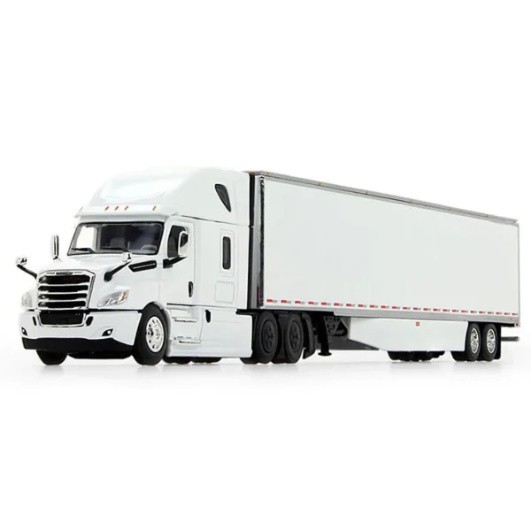 Manufacturer_DCP by First Gear Box Trucks & Trailers<1/64 White 2018 Freightliner Cascadia Sleeper & Utility Trailer w/ Skirts, DCP by First Gear