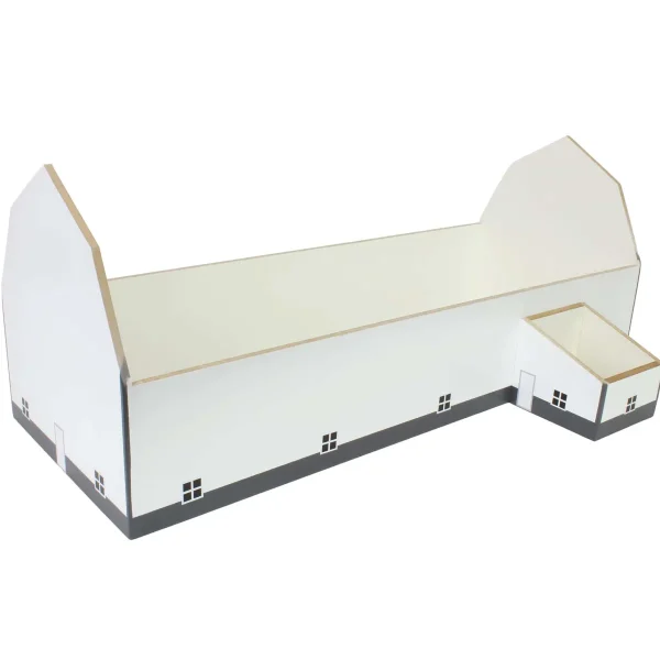Outback Toys Wooden Barns & Large Accessories<1/64 White & Gray 60ft x 120ft Wooden Dairy Barn with Milk House