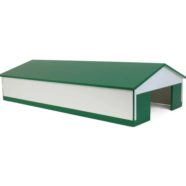 Outback Toys Wooden Barns & Large Accessories<1/64 White & Green 1 Door 60ft x 120ft Wooden Tractor or Truck Shop