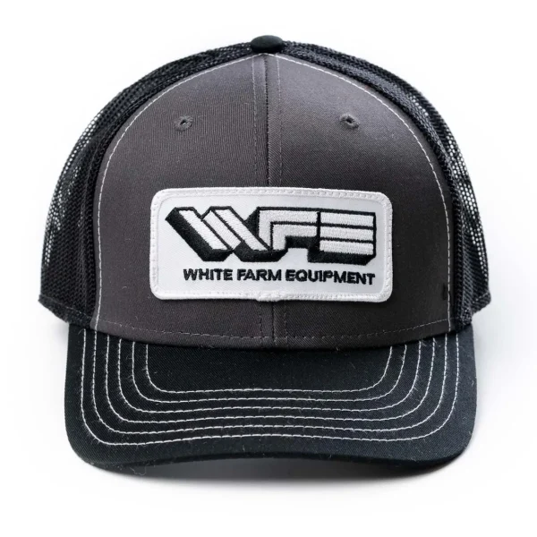 Outback Toys Agco, Allis, Massey & More<White Farm Equipment Logo Black & Gray Mesh Back Hat