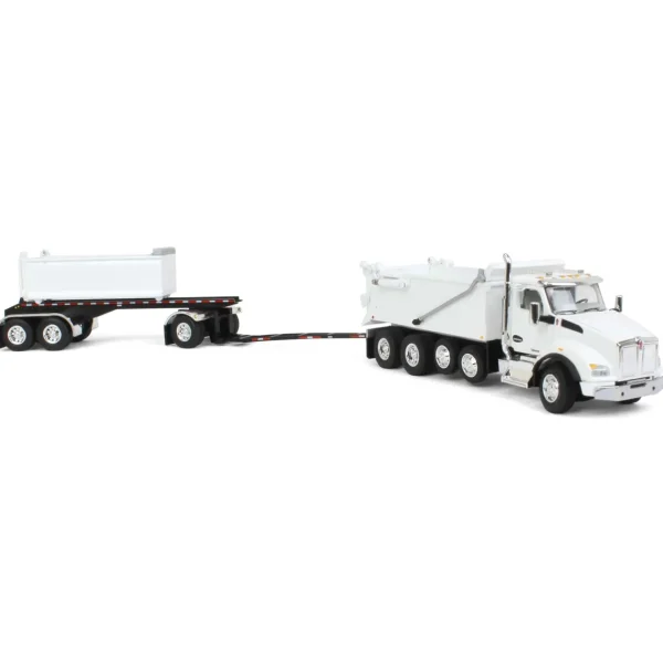 Manufacturer_DCP by First Gear Dump Trucks<1/64 White Kenworth T880 Rogue Dump w/ Rogue Transfer Dump Trailer, DCP by First Gear