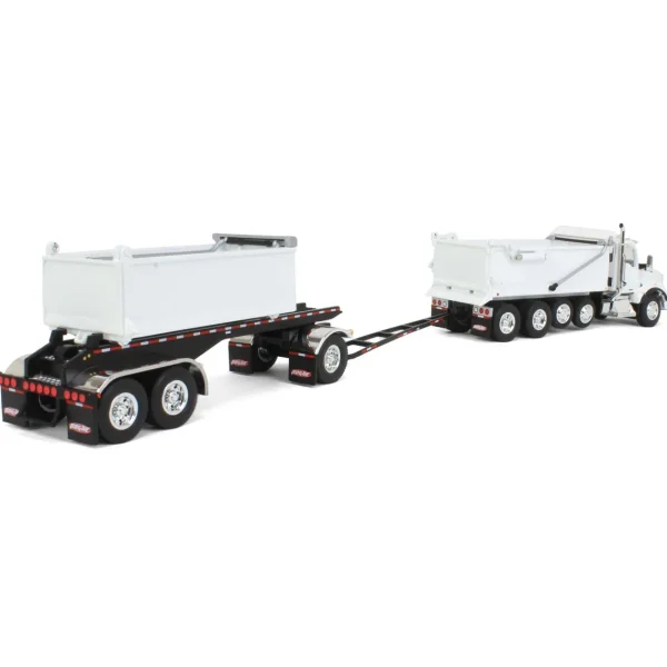 Manufacturer_DCP by First Gear Dump Trucks<1/64 White Kenworth T880 Rogue Dump w/ Rogue Transfer Dump Trailer, DCP by First Gear