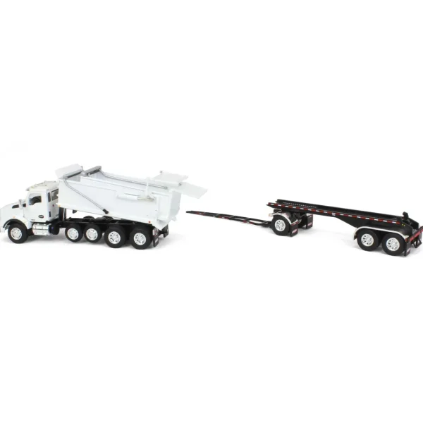 Manufacturer_DCP by First Gear Dump Trucks<1/64 White Kenworth T880 Rogue Dump w/ Rogue Transfer Dump Trailer, DCP by First Gear