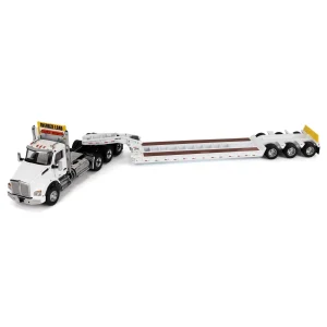 Manufacturer_Diecast Masters Lowboys & Flatbeds<1/50 White Kenworth T880 SBFA with White Trail King TK120 HDG Lowboy Trailer