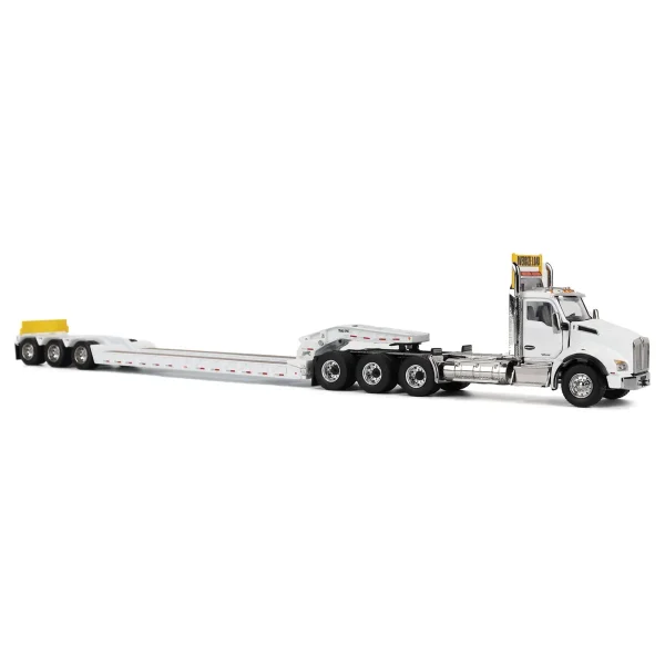 Manufacturer_Diecast Masters Lowboys & Flatbeds<1/50 White Kenworth T880 SBFA with White Trail King TK120 HDG Lowboy Trailer