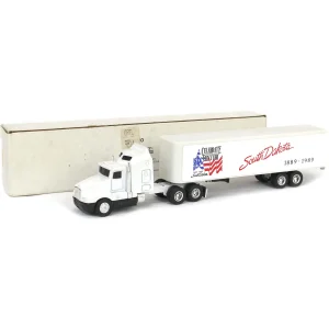 Manufacturer_ERTL Box Trucks & Trailers<1/64 White Kenworth T600A Semi with South Dakota Box Trailer