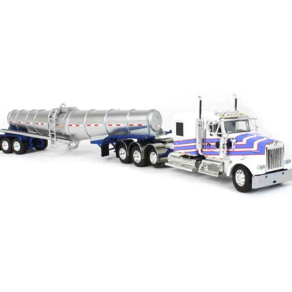 Manufacturer_DCP by First Gear Tanker Trucks<1/64 White Kenworth W900L with Polar Deep Drop Trailer, Owner Operator, DCP by First Gear