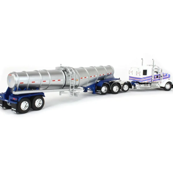 Manufacturer_DCP by First Gear Tanker Trucks<1/64 White Kenworth W900L with Polar Deep Drop Trailer, Owner Operator, DCP by First Gear