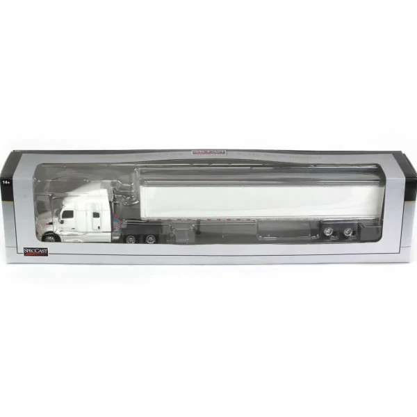Manufacturer_SpecCast Box Trucks & Trailers<1/64 White Peterbilt 579 Sleeper & White Trailer w/ Single Rear Door by SpecCast