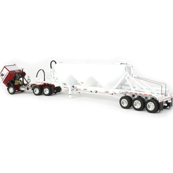 Manufacturer_DCP by First Gear Tanker Trucks<1/64 White-Freightliner Cabover w/ Tri-Axle Pneumatic Tanker, Maroon & White, DCP by First Gear