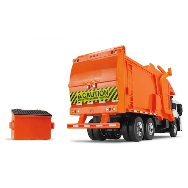 Manufacturer_First Gear, Inc. Tow & Straight Trucks<1/25 White/Orange Mack LR Garbage Truck w/ McNeilus Meridian Loader & Dumpster (Includes Lights & Sounds!)