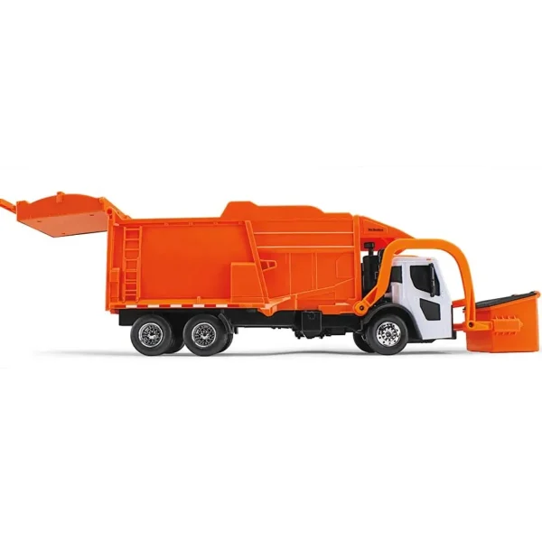 Manufacturer_First Gear, Inc. Tow & Straight Trucks<1/25 White/Orange Mack LR Garbage Truck w/ McNeilus Meridian Loader & Dumpster (Includes Lights & Sounds!)