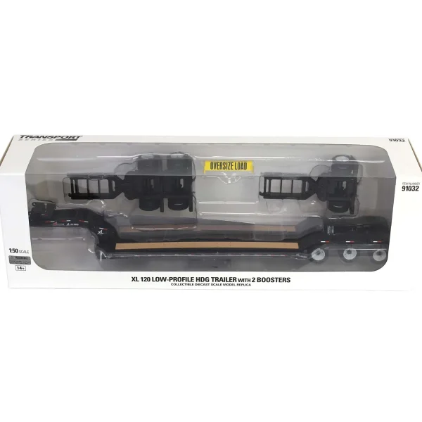 Manufacturer_Diecast Masters Lowboys & Flatbeds<1/50 XL 120 Low-Profile HDG Lowboy Trailer with 2 Boosters