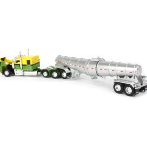 Manufacturer_DCP by First Gear Tanker Trucks<1/64 Yellow & Green Kenworth W900L w/ Silver Chrome Polar Tandem-Axle Deep Drop Tank Trailer, DCP by First Gear