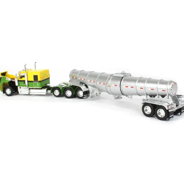 Manufacturer_DCP by First Gear Tanker Trucks<1/64 Yellow & Green Kenworth W900L w/ Silver Chrome Polar Tandem-Axle Deep Drop Tank Trailer, DCP by First Gear