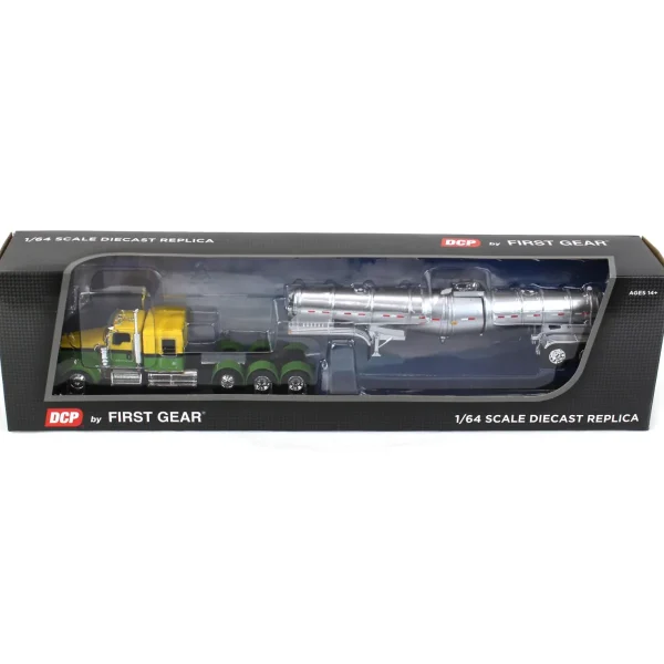 Manufacturer_DCP by First Gear Tanker Trucks<1/64 Yellow & Green Kenworth W900L w/ Silver Chrome Polar Tandem-Axle Deep Drop Tank Trailer, DCP by First Gear