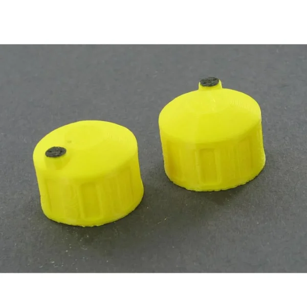 Outback Toys 3D Print & Small Accessories<1/64 Yellow Bulk Fluid Tank w/ Black Lid, 2 Pack, 3D Printed