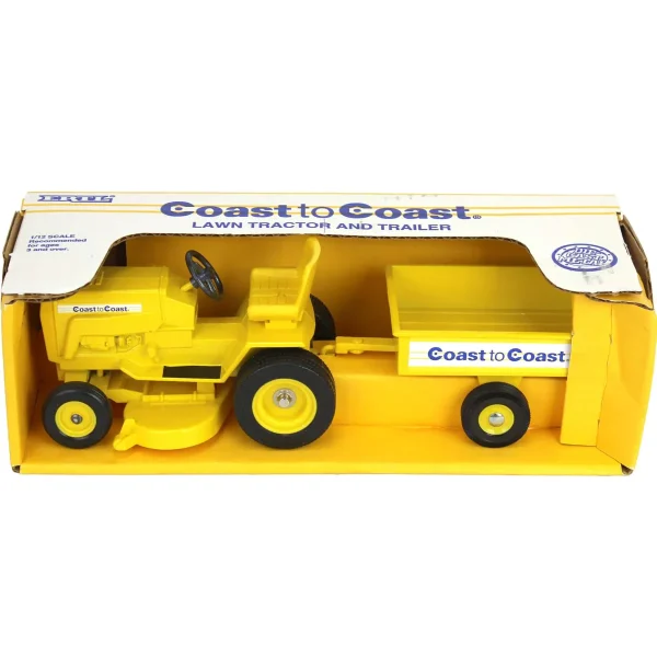 Manufacturer_ERTL Lawn & Garden<1/12 Yellow Coast to Coast Lawn Tractor and Trailer Set
