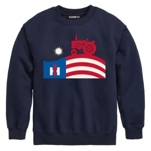 Outback Toys Ih Farmall<Youth IH Farmall Tractor & Flag Navy Blue Crewneck Sweatshirt