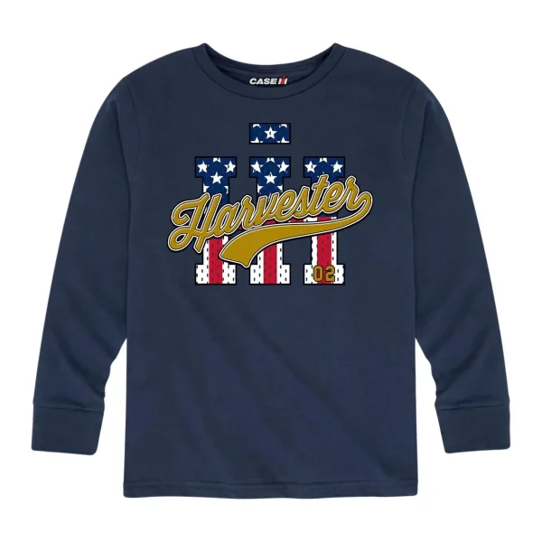 Outback Toys Ih Farmall<Youth International Harvester Patriotic Navy Blue Long Sleeve Shirt